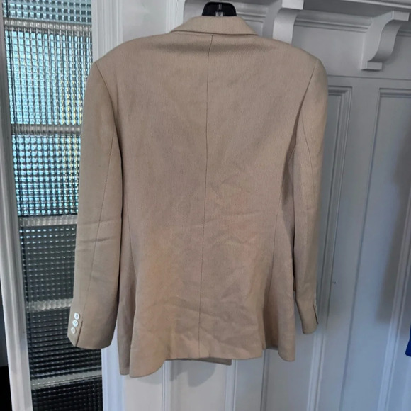 Adagio Women’s Double Breasted Blazer Wool & Silk Size 8 Tan - Picture 3 of 12